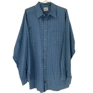 G.H. Bass & Co Blue Plaid Button Down designed to fade XL